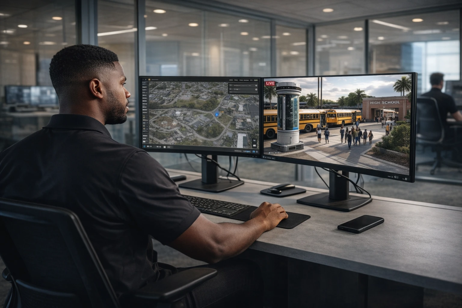 Treycor Command Center Monitoring School Front Gate