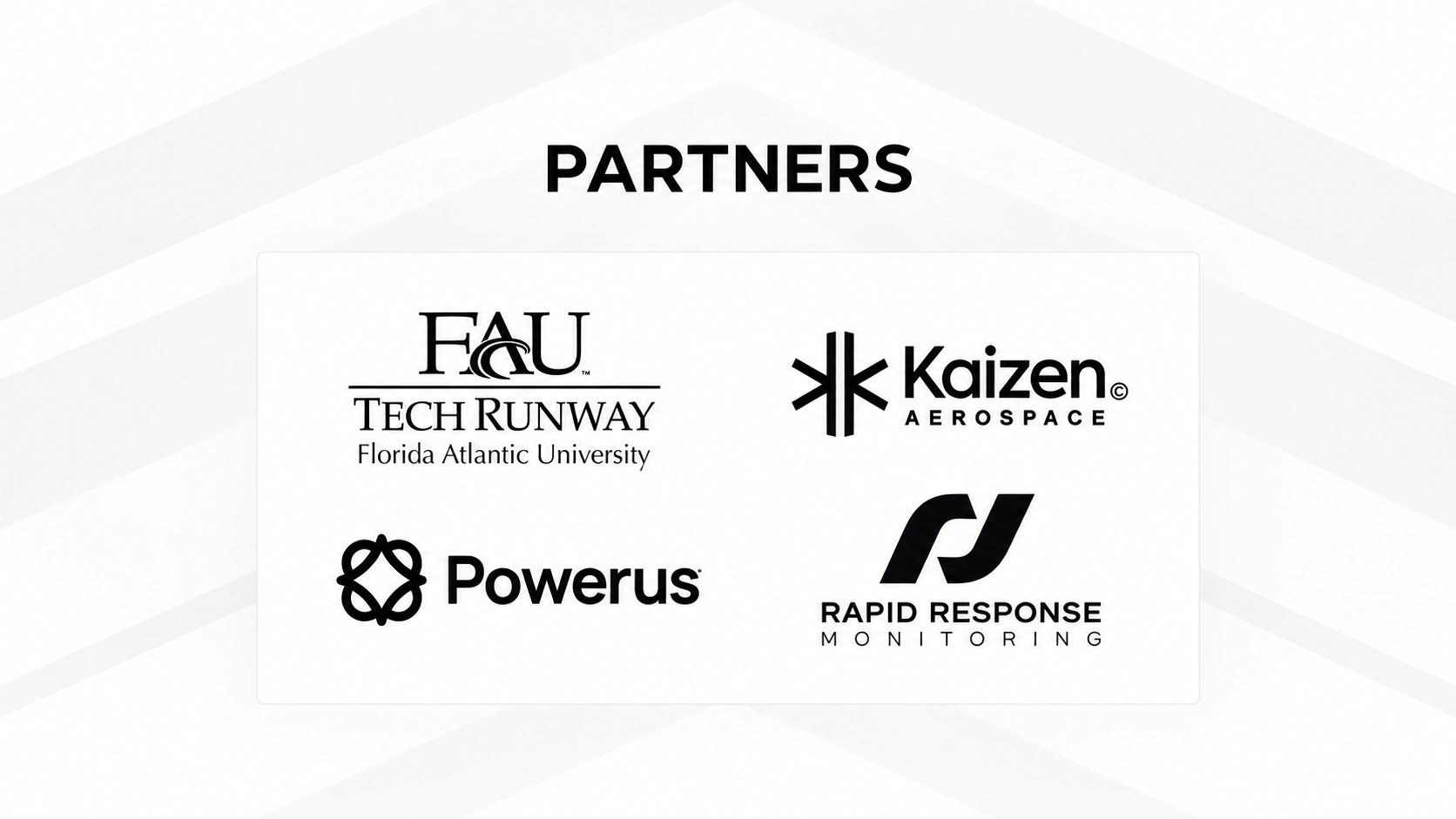 Treycor partners including FAU Tech Runway, Kaizen Aerospace, Powerus and Rapid Response Monitoring