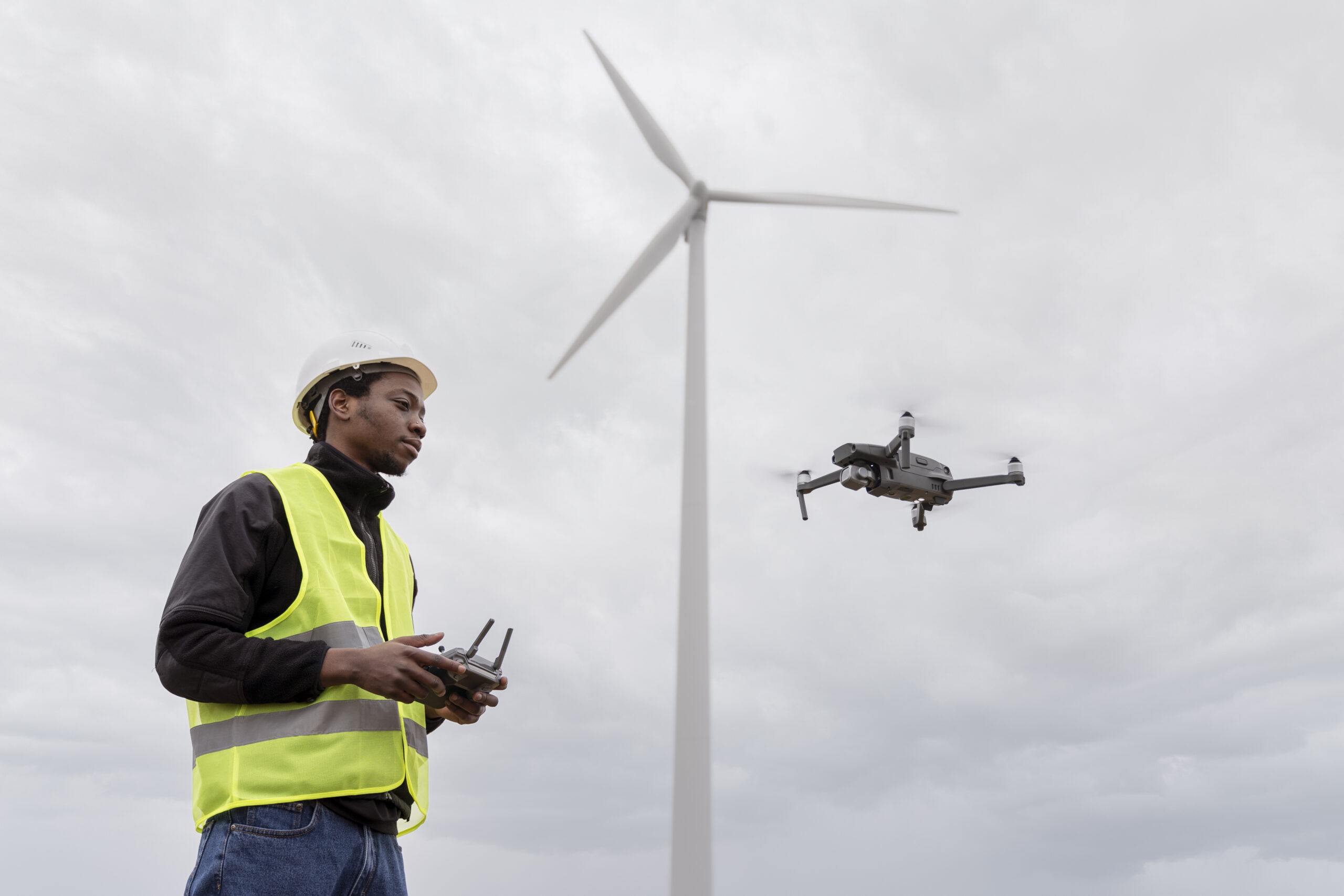 Operator working with an unmanned aerial system