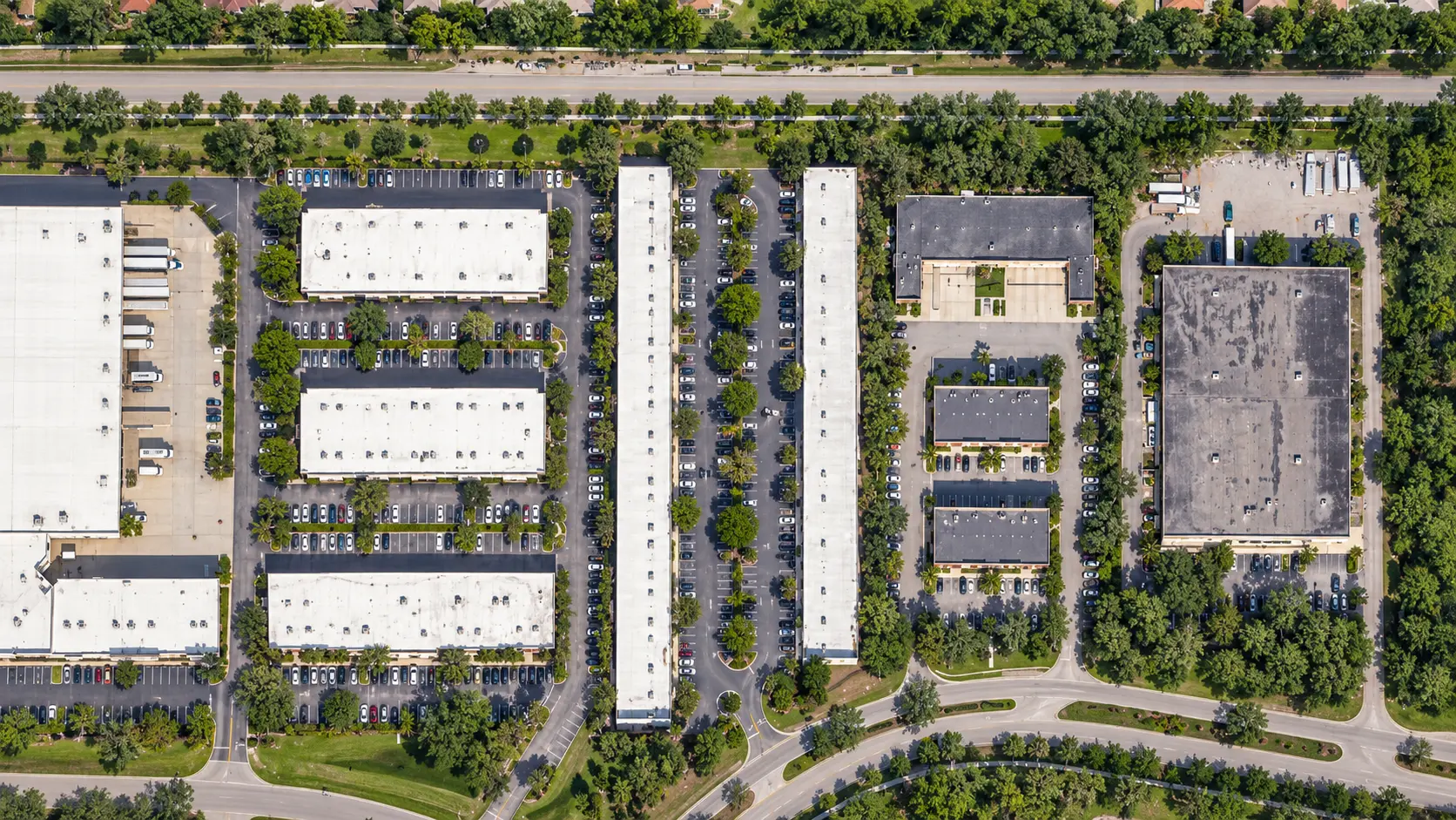 Large commercial property viewed from above